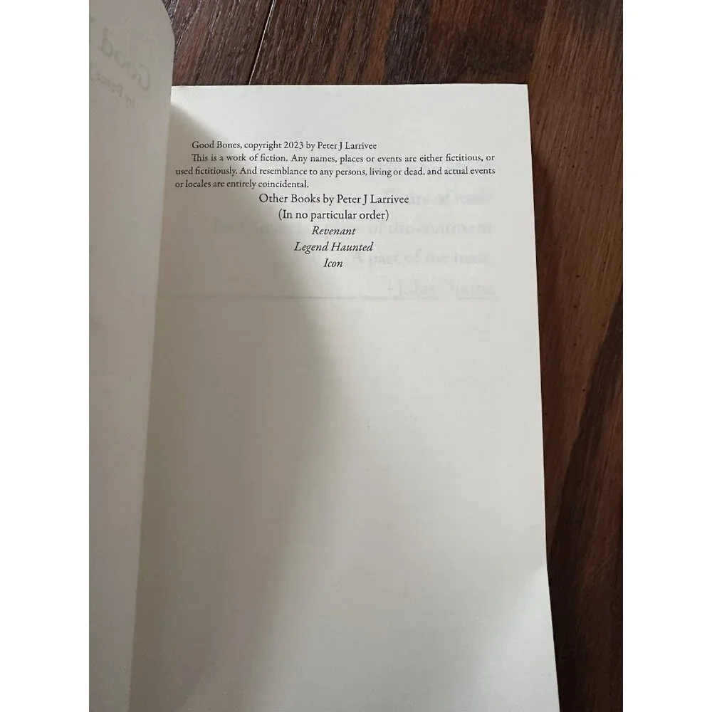 Good Bones by Peter J. Larrivee Paperback Book‎ SIGNED
